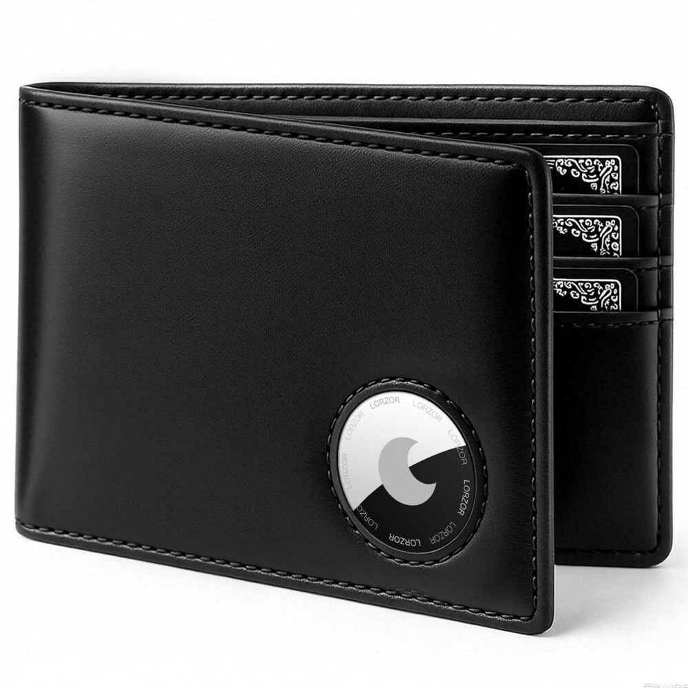 9348 Airtag Wallet- Bifold Top Grain Leather Airtag Wallet , Minimalist